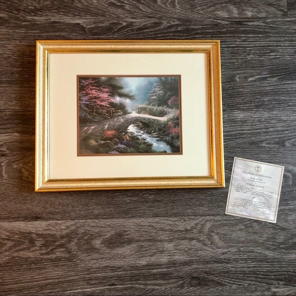 Thomas Kinkade Wall Art Bridge Of Faith 1999 Lithograph Poshmark